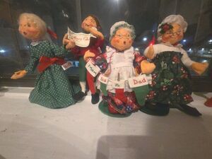 Vintage Annalee Dolls Lot Of 4 Christmas Holiday